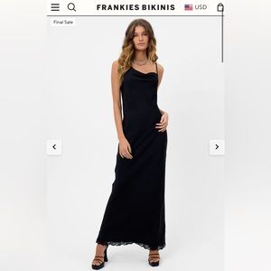 Frankies Bikinis Cara Satin Maxi Dress